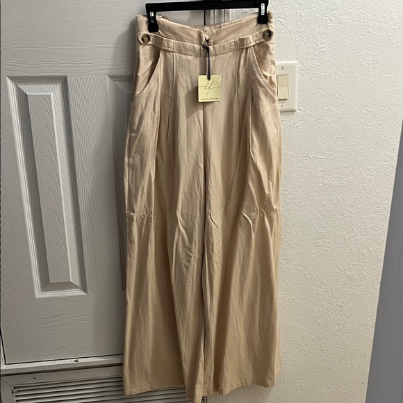 Dress Forum Pants - Dress Forum Cream Wide-Leg Trousers